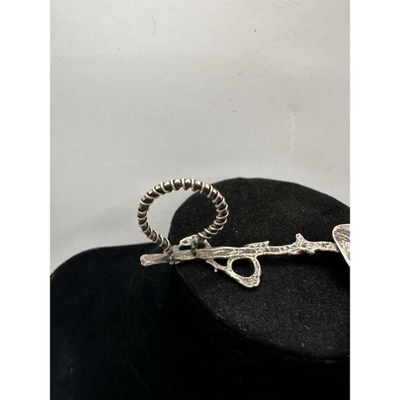 Artisan Handmade Womens Bar Ring 6 Sterling Silver Ethiopian Opal Unique - Picture 15 of 16